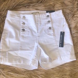 White high waisted Jean shorts